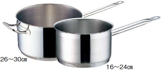 ＩＨ対応ステンレス深型片手鍋EXコート｜圧力鍋や寸胴鍋などキッチン